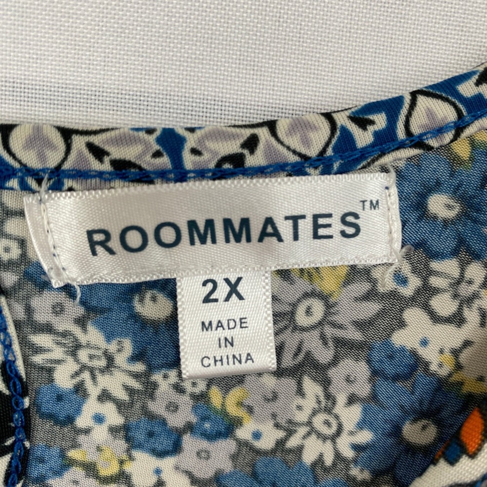 Roommates Boho Patchwork Floral Blouse Women 2x B… - image 5